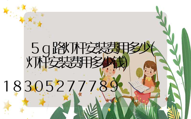 5g路灯杆安装费用多少(灯杆安装费用多少钱)