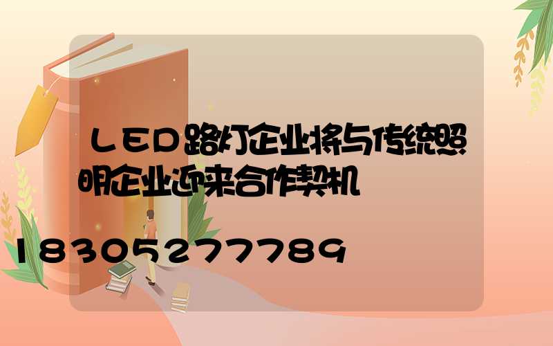 LED路灯企业将与传统照明企业迎来合作契机