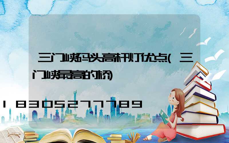 三门峡码头高杆灯优点(三门峡最高的桥)
