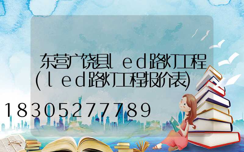 东营广饶县led路灯工程(led路灯工程报价表)