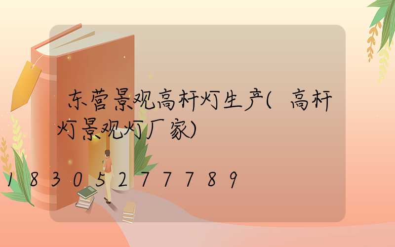 东营景观高杆灯生产(高杆灯景观灯厂家)