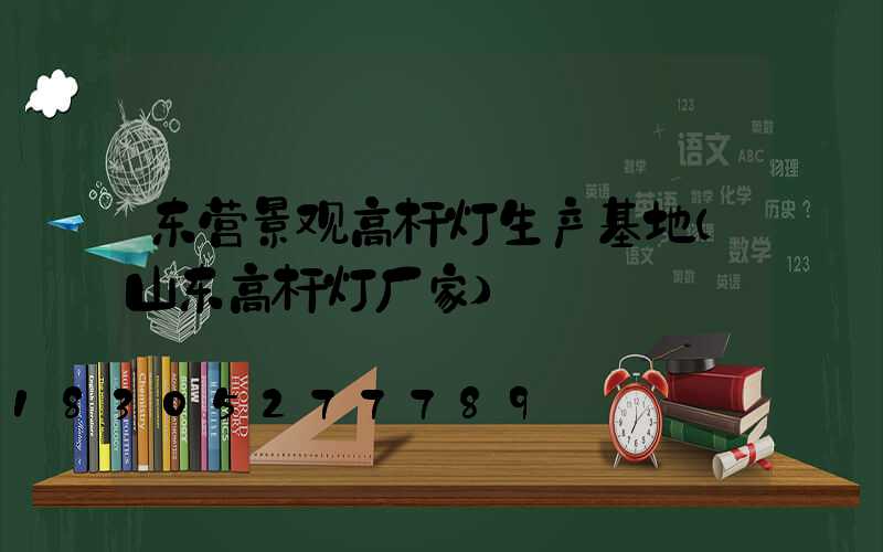 东营景观高杆灯生产基地(山东高杆灯厂家)