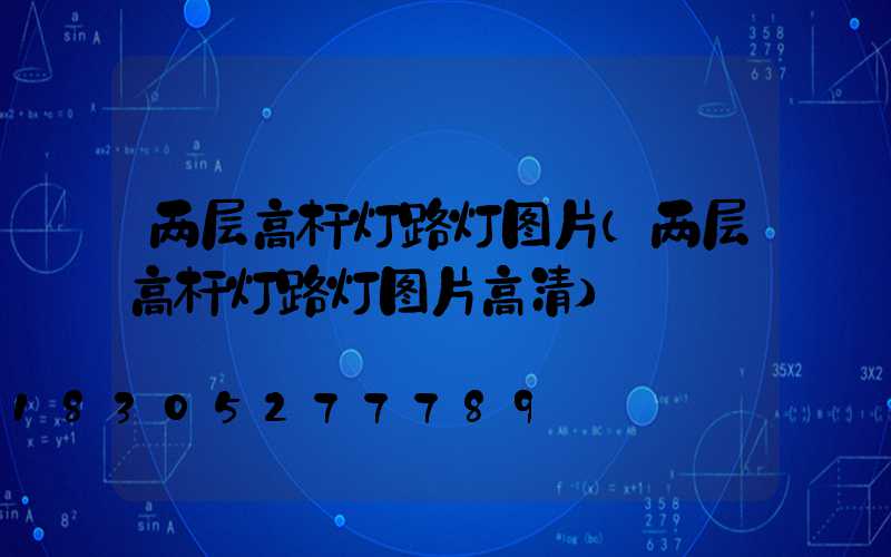 两层高杆灯路灯图片(两层高杆灯路灯图片高清)