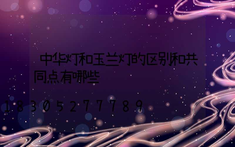 中华灯和玉兰灯的区别和共同点有哪些