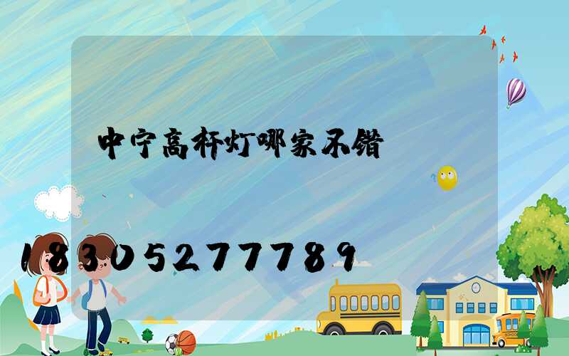 中宁高杆灯哪家不错