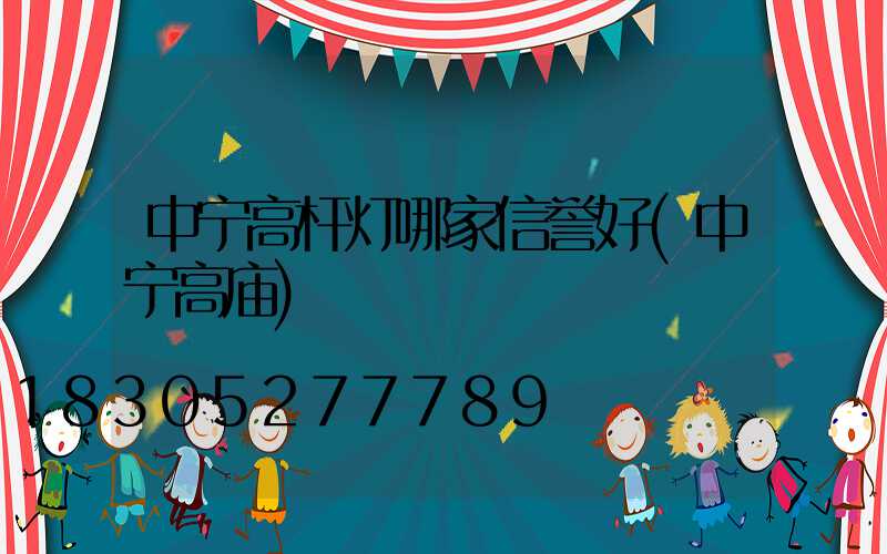 中宁高杆灯哪家信誉好(中宁高庙)