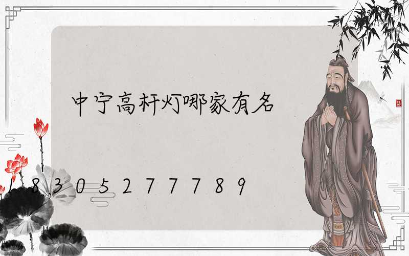 中宁高杆灯哪家有名