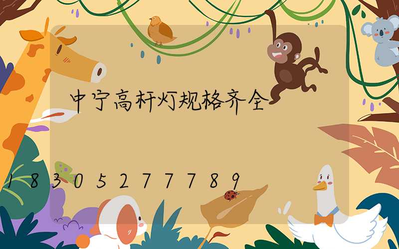 中宁高杆灯规格齐全