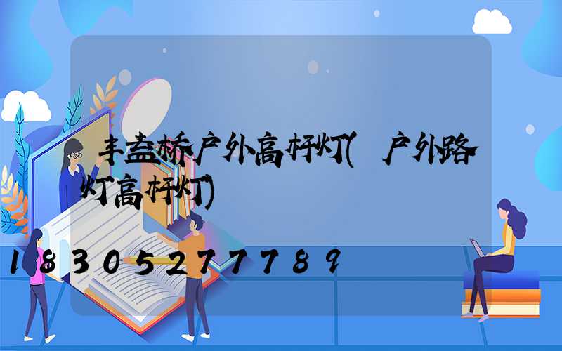 丰益桥户外高杆灯(户外路灯高杆灯)