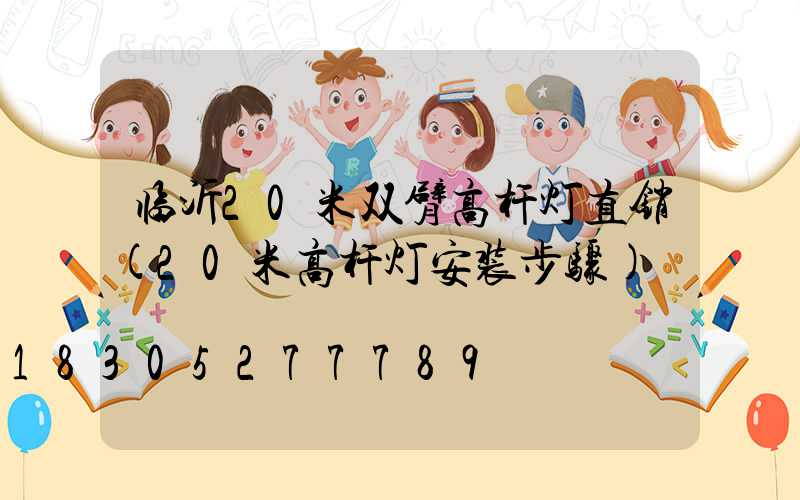 临沂20米双臂高杆灯直销(20米高杆灯安装步骤)