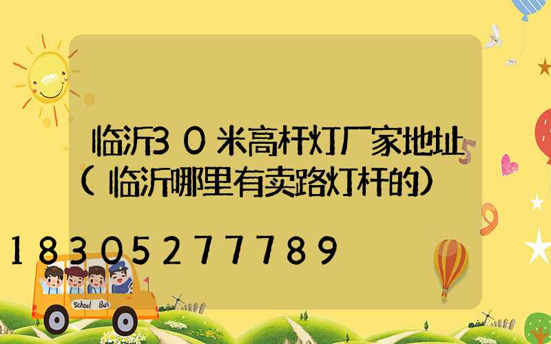 临沂30米高杆灯厂家地址(临沂哪里有卖路灯杆的)