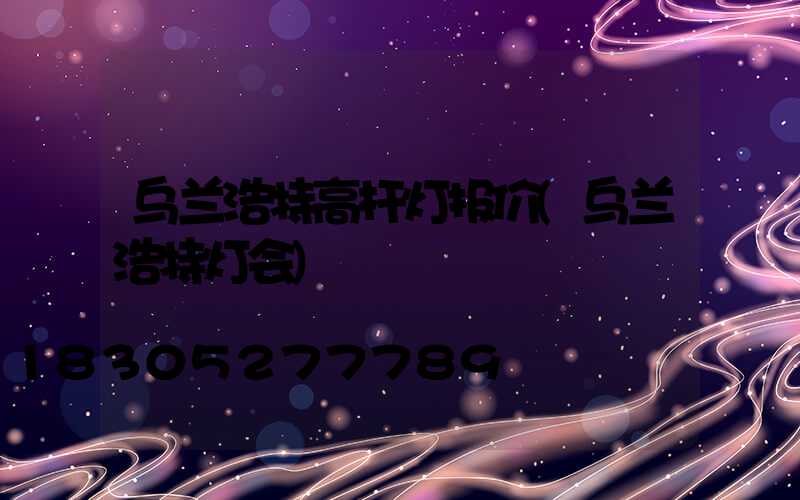 乌兰浩特高杆灯报价(乌兰浩特灯会)