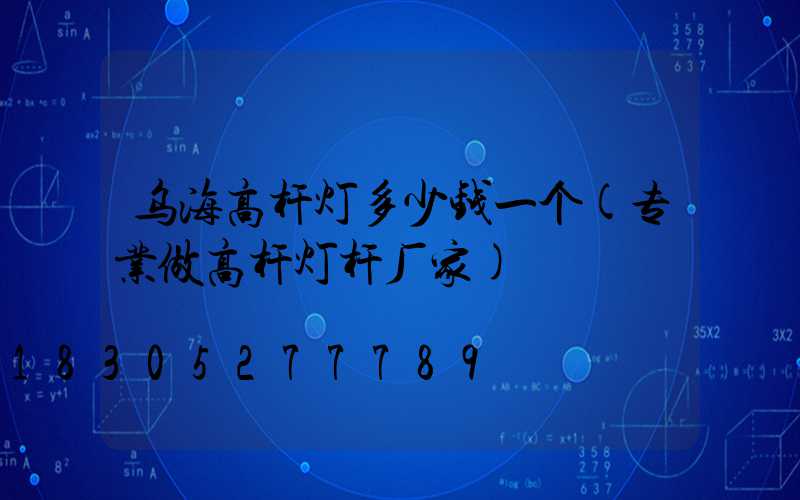 乌海高杆灯多少钱一个(专业做高杆灯杆厂家)