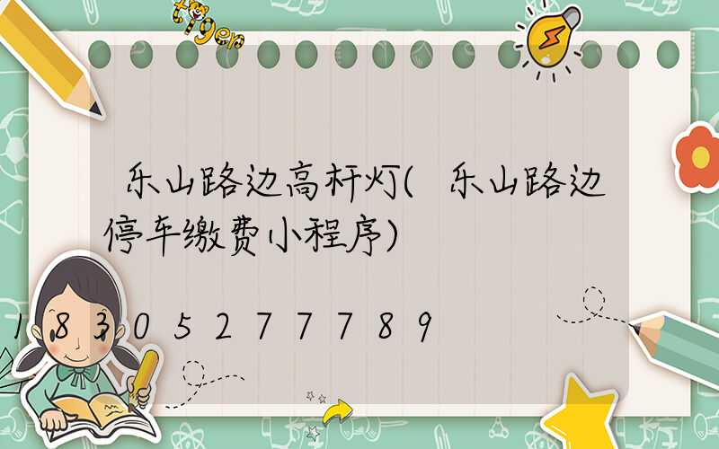 乐山路边高杆灯(乐山路边停车缴费小程序)