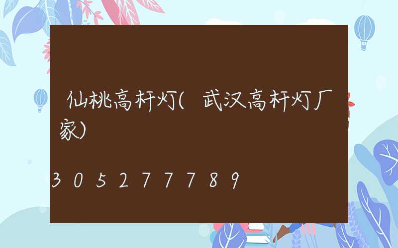 仙桃高杆灯(武汉高杆灯厂家)