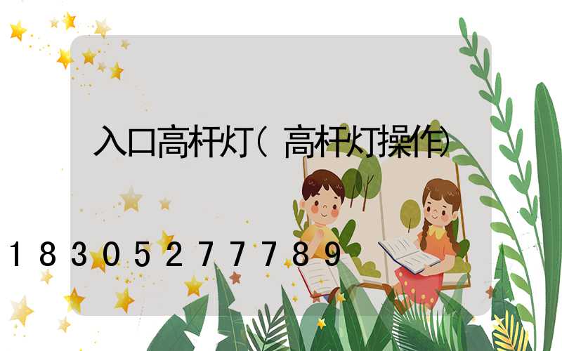 入口高杆灯(高杆灯操作)