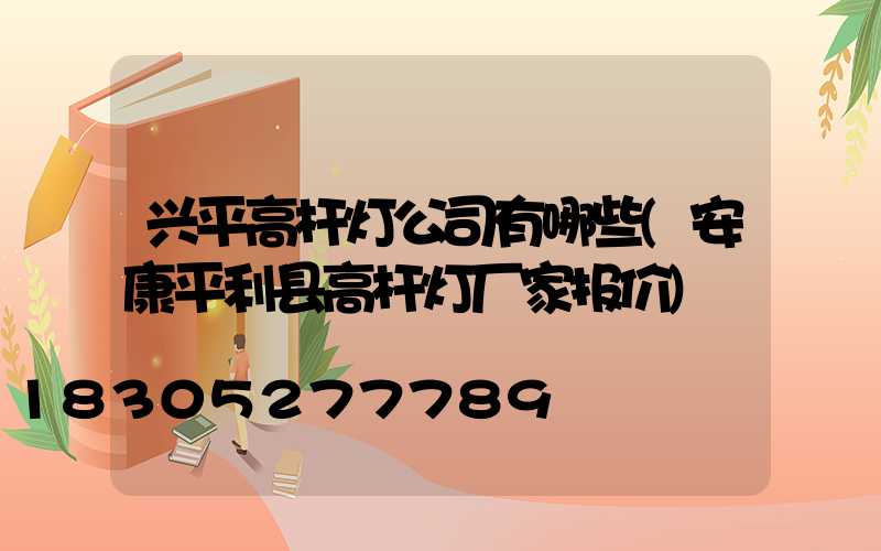 兴平高杆灯公司有哪些(安康平利县高杆灯厂家报价)