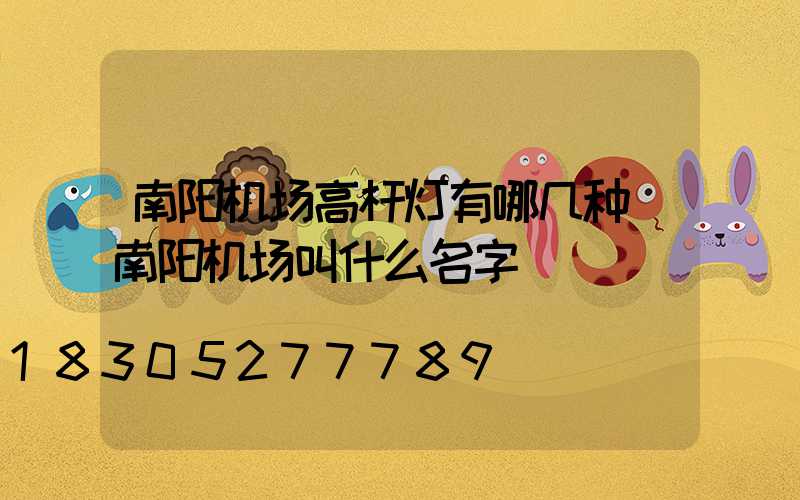 南阳机场高杆灯有哪几种(南阳机场叫什么名字)