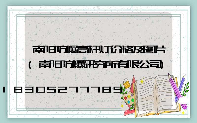 南阳防爆高杆灯价格及图片(南阳防爆研究所有限公司)