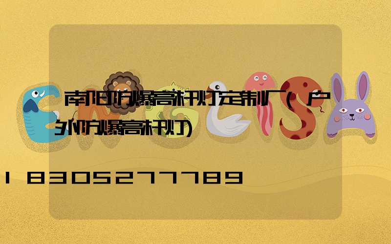 南阳防爆高杆灯定制厂(户外防爆高杆灯)