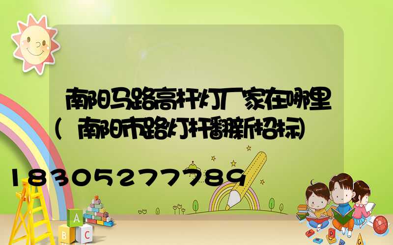 南阳马路高杆灯厂家在哪里(南阳市路灯杆翻新招标)