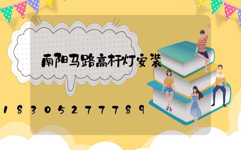 南阳马路高杆灯安装