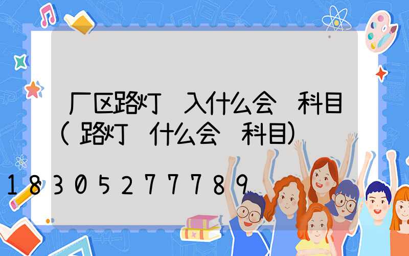 厂区路灯计入什么会计科目(路灯记什么会计科目)