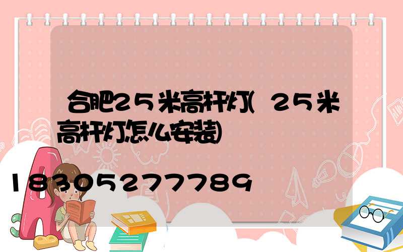 合肥25米高杆灯(25米高杆灯怎么安装)