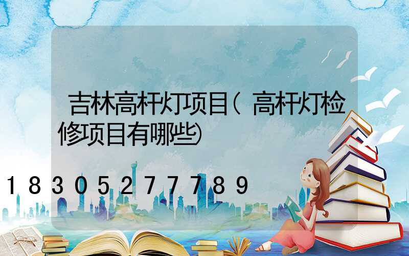 吉林高杆灯项目(高杆灯检修项目有哪些)