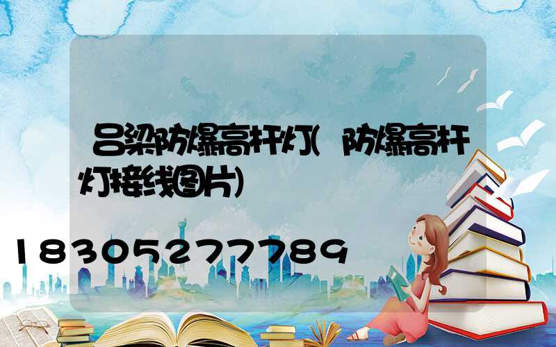 吕梁防爆高杆灯(防爆高杆灯接线图片)
