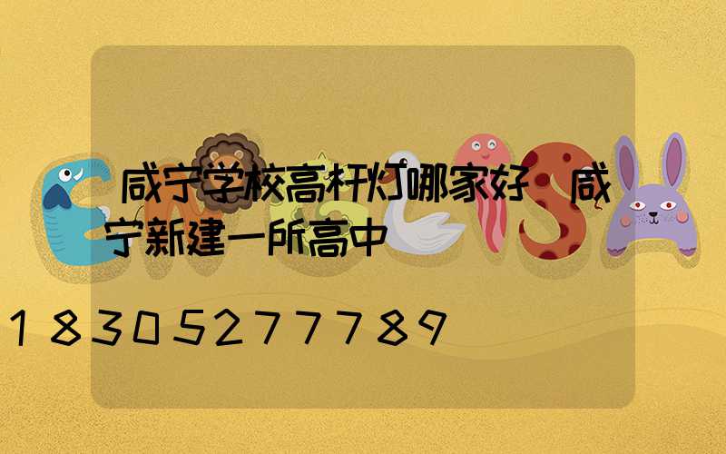 咸宁学校高杆灯哪家好(咸宁新建一所高中)