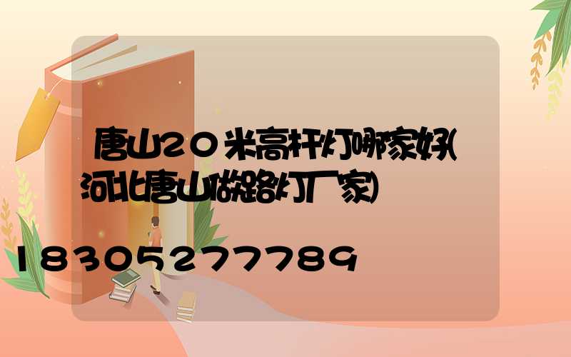 唐山20米高杆灯哪家好(河北唐山做路灯厂家)