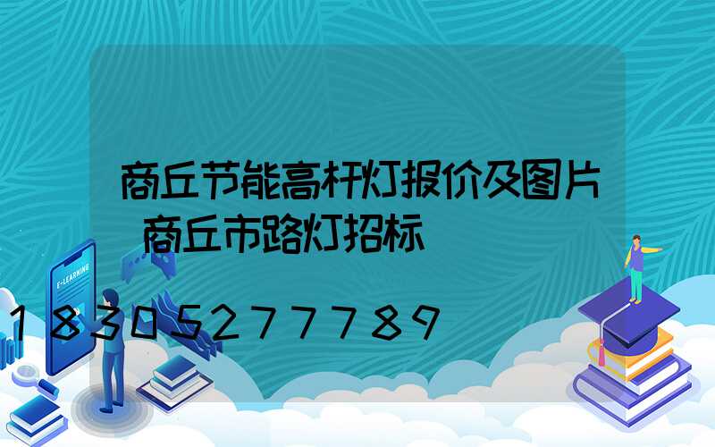 商丘节能高杆灯报价及图片(商丘市路灯招标)