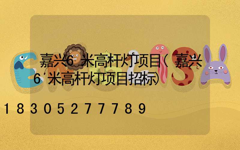 嘉兴6米高杆灯项目(嘉兴6米高杆灯项目招标)