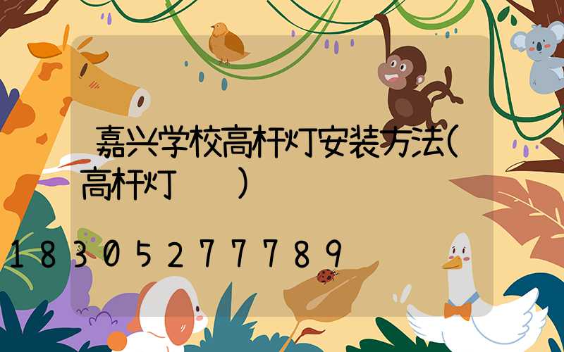 嘉兴学校高杆灯安装方法(高杆灯设计)