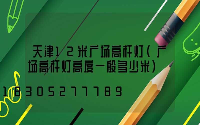 天津12米广场高杆灯(广场高杆灯高度一般多少米)