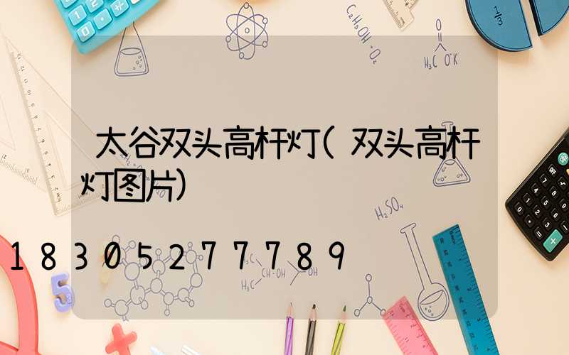 太谷双头高杆灯(双头高杆灯图片)