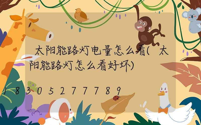 太阳能路灯电量怎么看(太阳能路灯怎么看好坏)