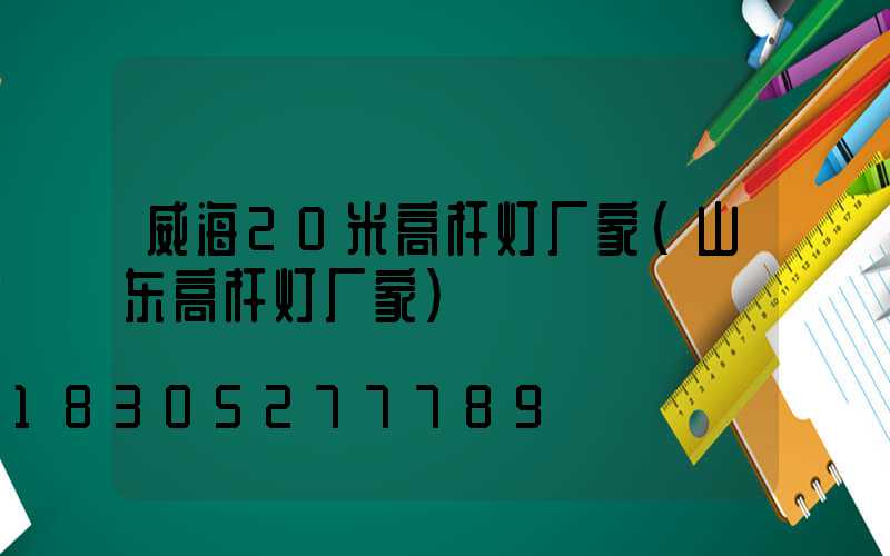 威海20米高杆灯厂家(山东高杆灯厂家)