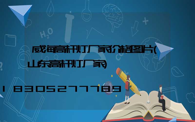威海高杆灯厂家价格图片(山东高杆灯厂家)
