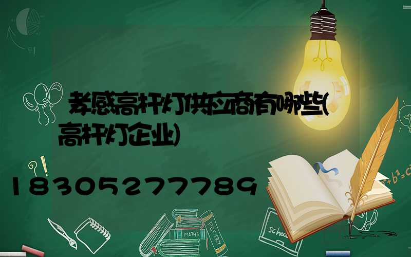 孝感高杆灯供应商有哪些(高杆灯企业)