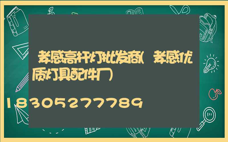 孝感高杆灯批发商(孝感优质灯具配件厂)