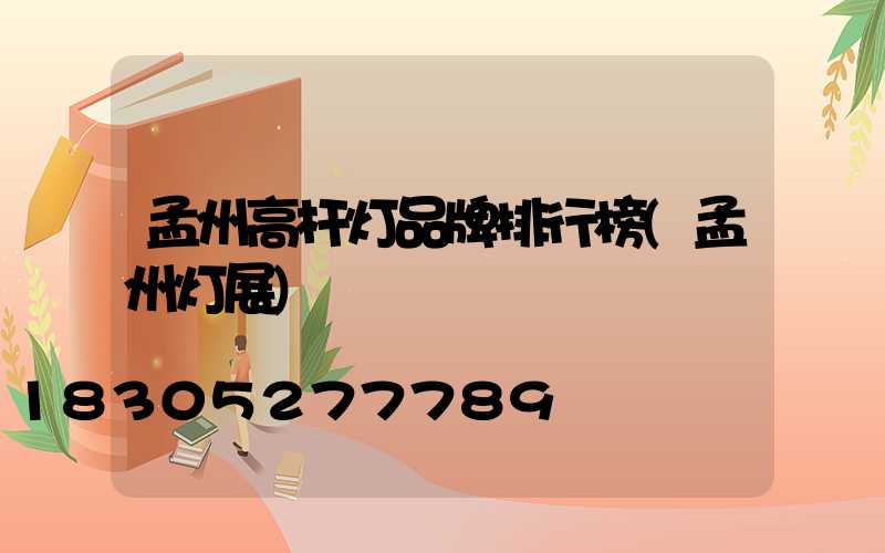 孟州高杆灯品牌排行榜(孟州灯展)