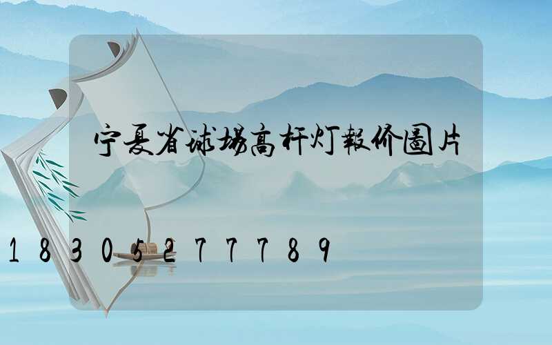宁夏省球场高杆灯报价图片