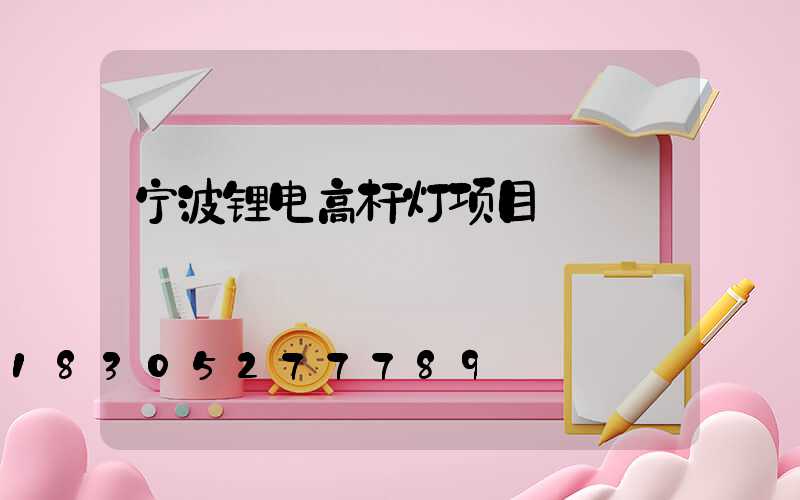 宁波锂电高杆灯项目