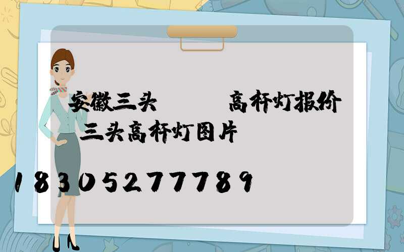 安徽三头led高杆灯报价(三头高杆灯图片)
