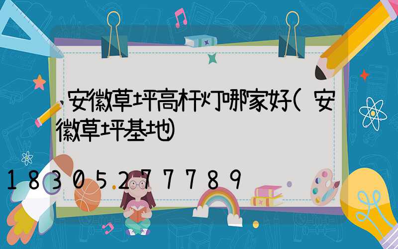 安徽草坪高杆灯哪家好(安徽草坪基地)