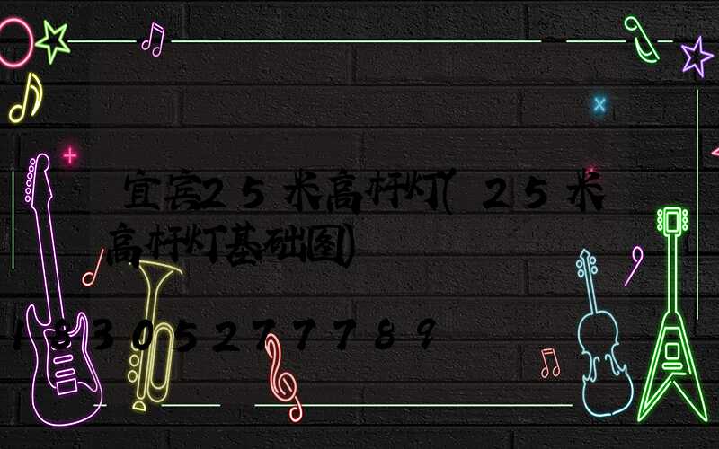 宜宾25米高杆灯(25米高杆灯基础图)