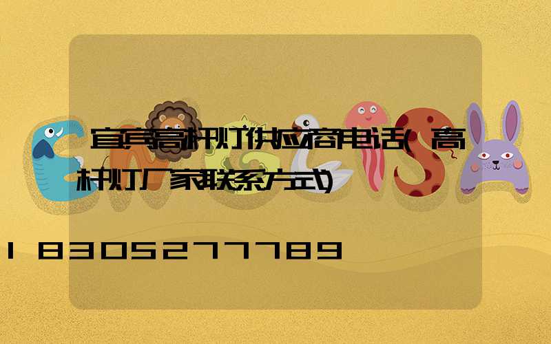 宜宾高杆灯供应商电话(高杆灯厂家联系方式)