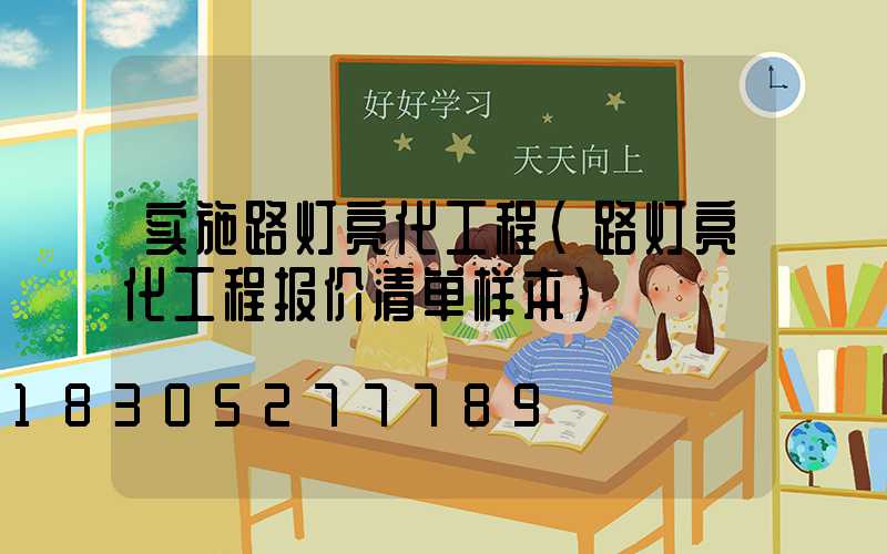实施路灯亮化工程(路灯亮化工程报价清单样本)
